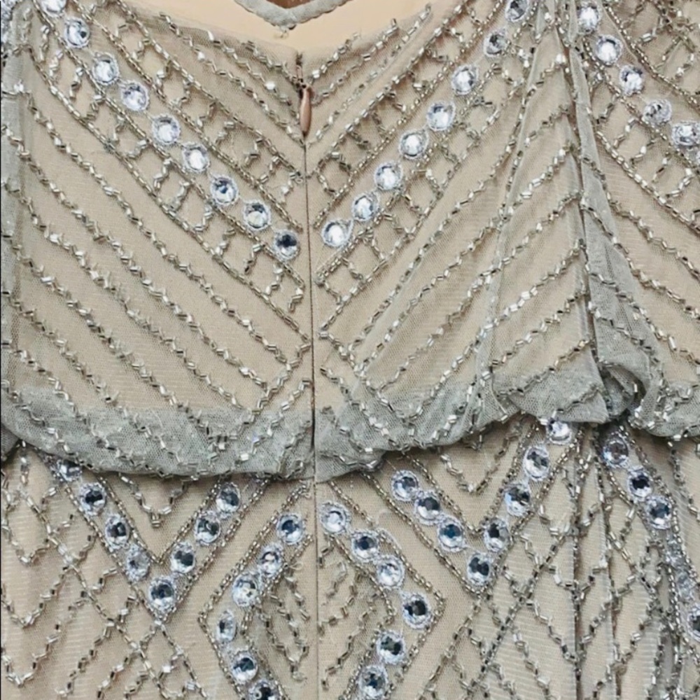 Adrianna Papell sequin beaded blouson dress - Picture 6 of 7